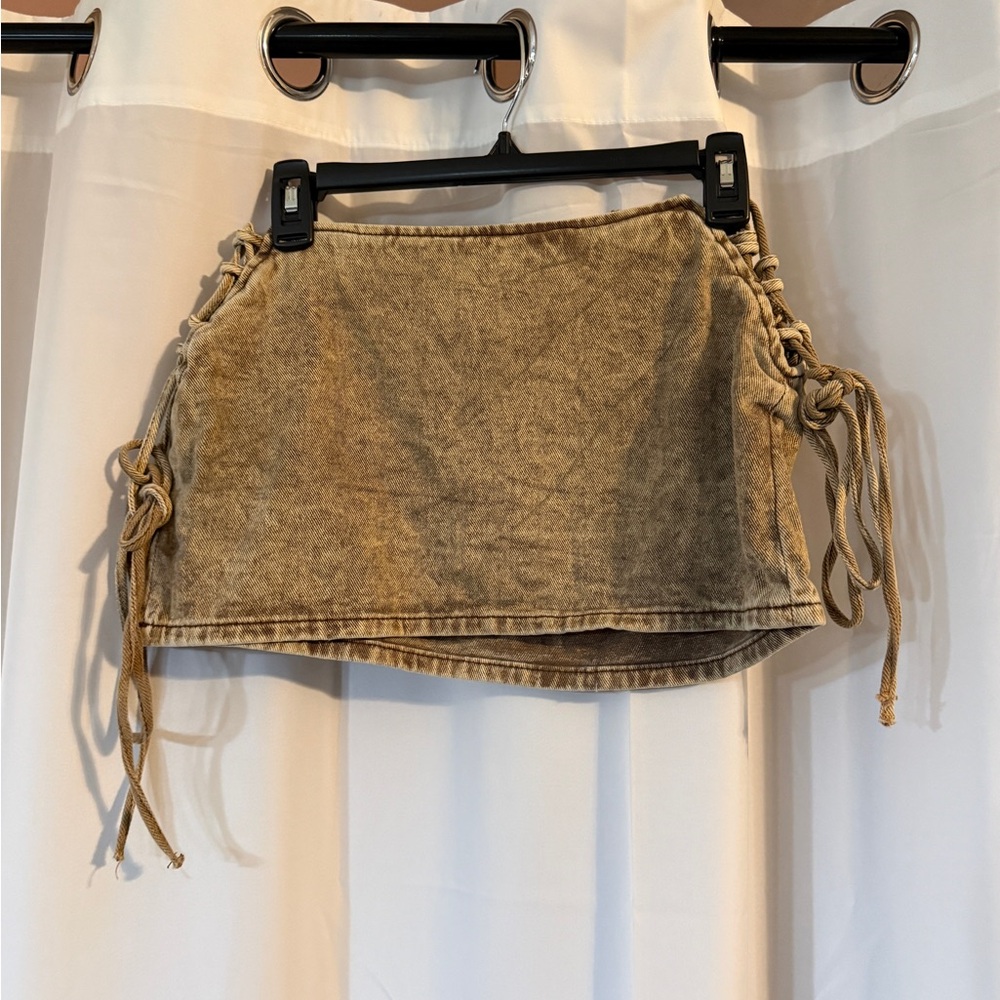 Y2K Pretty Little Things Micro Mini Skirt Lace-Up Festival Coachella - Picture 3 of 13